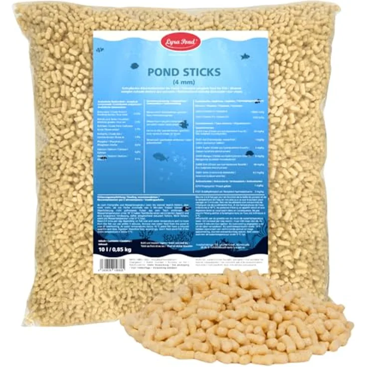 Lyra Pond® Pond Sticks Fischfutter, 10 L (0,85 kg), schwimmend, artgerechte Zusammensetzung für Teichfische
