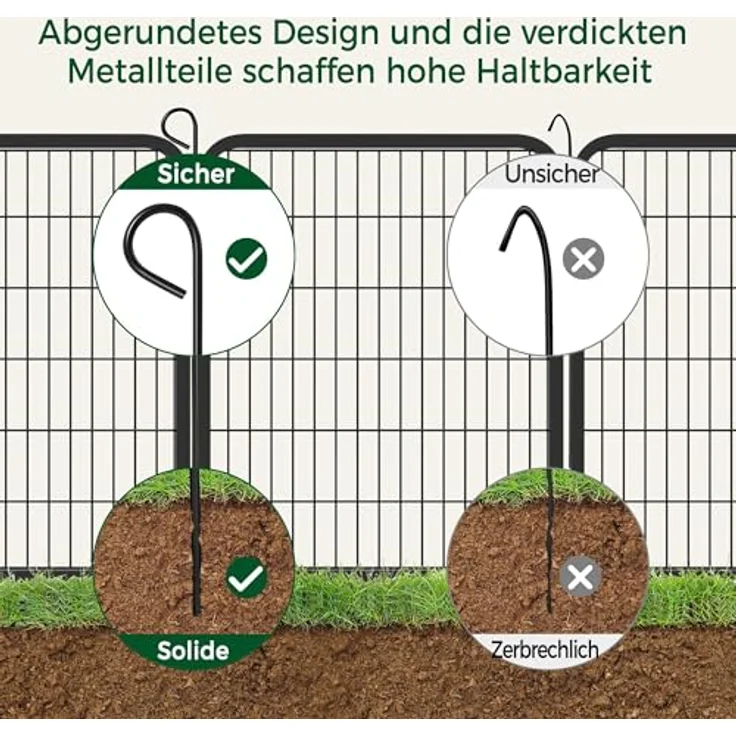 Yaheetech Welpenauslauf, 80 cm hoch, 8-teilig faltbares Freilaufgehege mit automatischer Verriegelung, werkzeugfreier Aufbau für Hunde, Katzen und Kaninchen – Bild 4