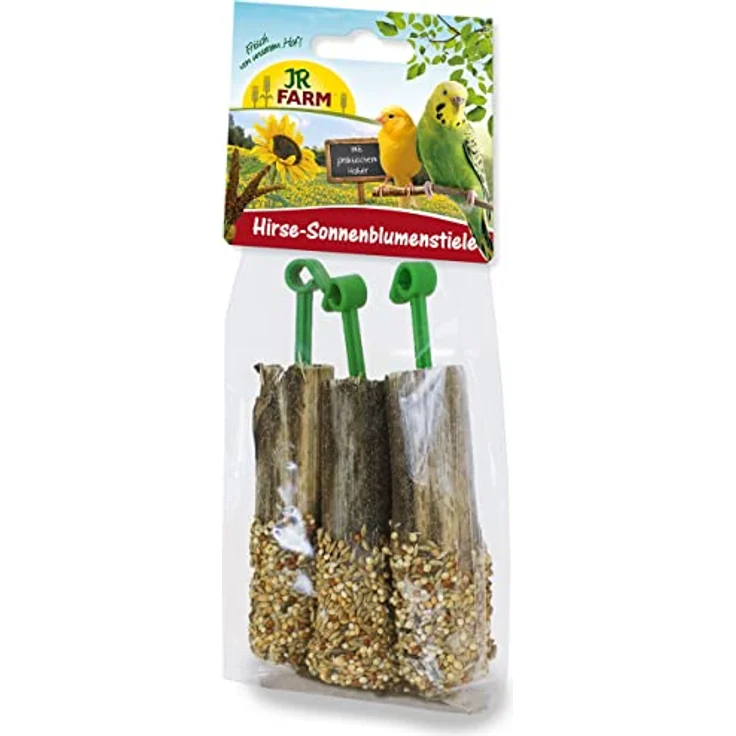JR FARM Birds Hirse-Sonnenblumenstiele, 20g natürlicher Snack für Ziervögel, kalorienarm und vitalisierend – Bild 1