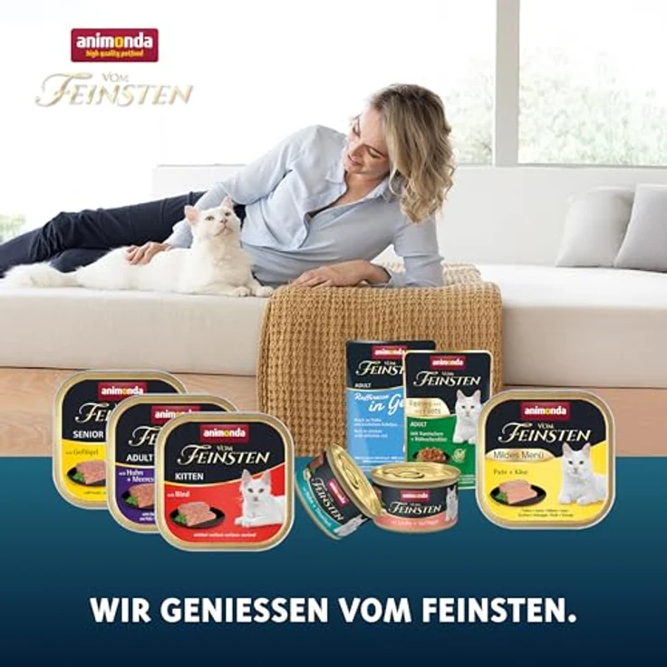 animonda Vom Feinsten Adult Fisch & Fleisch Vielfalt, Nassfutter für ausgewachsene Katzen, 32 x 100 g, ohne Getreide und Zucker, fein-stückige Pasteten – Bild 4