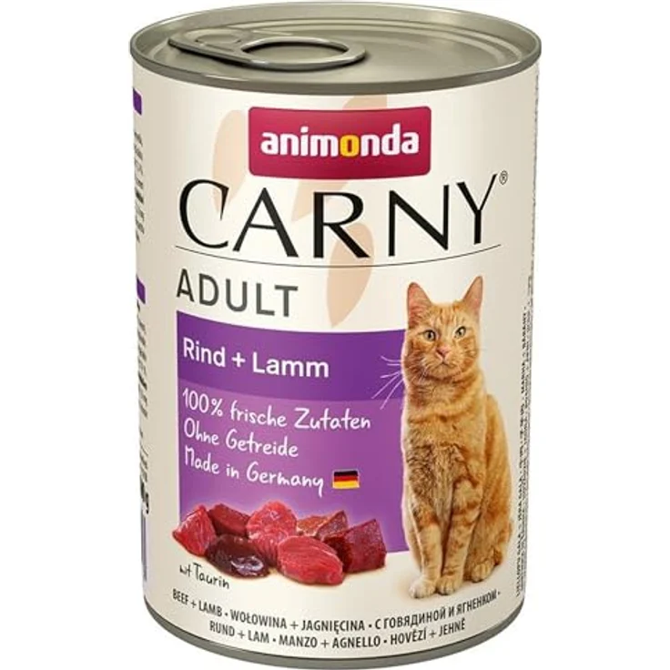 animonda Carny Adult Rind und Lamm, Katzen-Nassfutter ohne Soja und Zucker, 6x400g – Bild 2