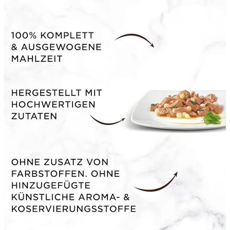 Gourmet A la Carte Katzenfutter nass, Sorten-Mix mit Huhn, Rind, Forelle und Seelachs, 60er Pack (60 x 85g), ohne künstliche Zusatzstoffe – Bild 4