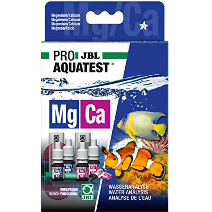 JBL PROAQUATEST Magnesium-Calcium, Wassertestkit zur Bestimmung von Magnesium- und Calciumwerten für optimales Korallenwachstum, inkl. 5 Reagenzien, 2 Küvetten und Spritze – Bild 2