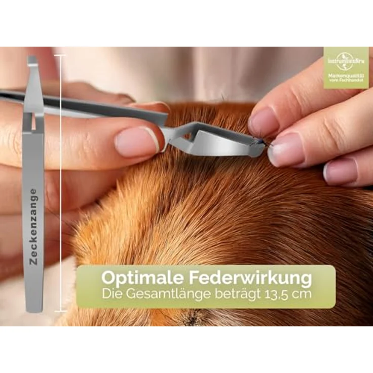 InstrumenteNrw Zeckenzange für Tiere, Edelstahl Rostfrei, 13,5 cm für Hunde, Katzen und weitere Haustiere – Bild 3