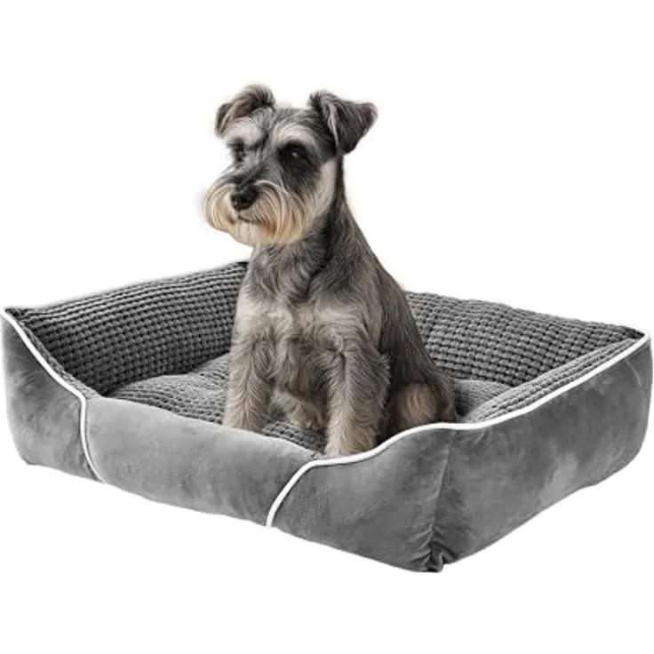 YITAHOME Orthopädisches Hundebett für Mittelgroße Hunde, 51x48cm, Ergonomisches Hunde-Sofa, Waschbarer Bezug, Erhöhte Ränder, Rutschfeste Unterseite