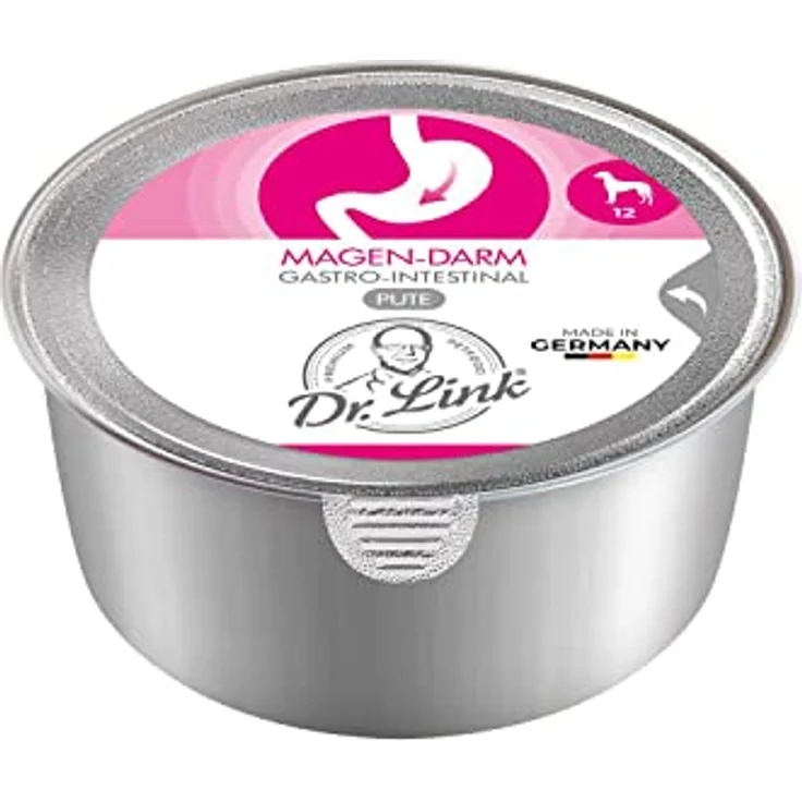 Dr. Link Spezial-Diät Hundefutter, Proteinquelle Pute für empfindliche Hunde, leicht verdaulich, 10x125g Schale – Bild 2