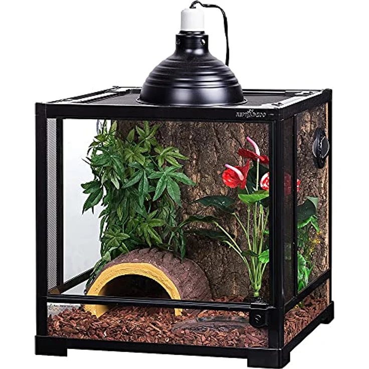 REPTI ZOO Terrarium 45 x 45 x 45 cm, ideales Habitat für Reptilien und Amphibien – Bild 2