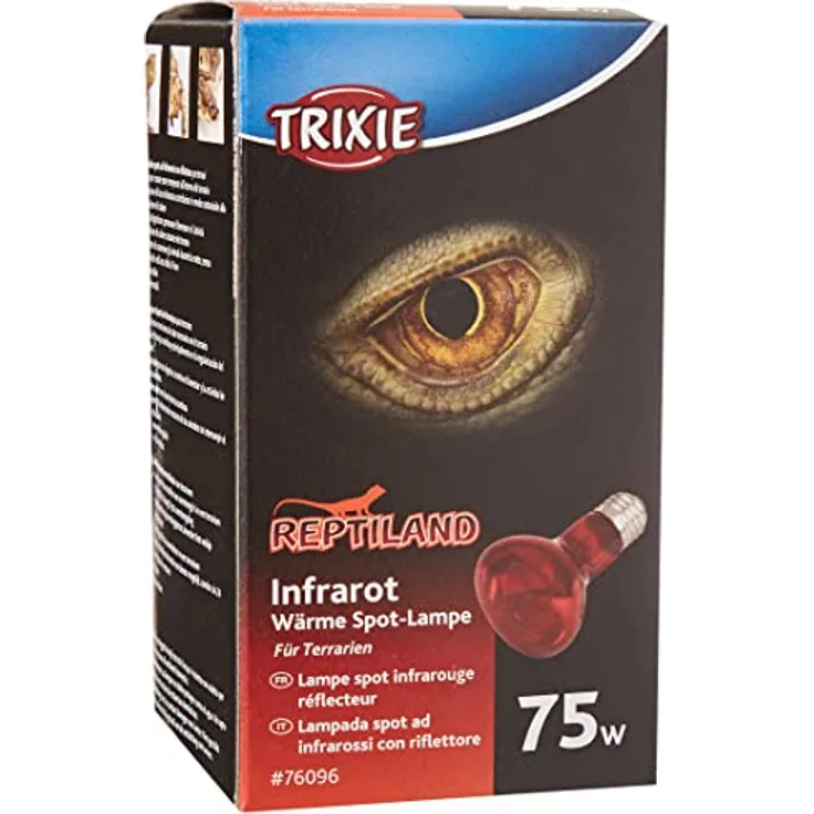 Trixie 76096 Infrarot Wärme-Spotlampe, 75 W, Durchmesser 63 mm für Terrarienwärmeregionen
