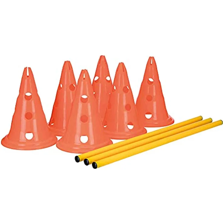 Trixie 32091 Dog Activity Hindernisse, Agility-Set mit 3 variablen Hindernissen, ø 23 × 30 cm/78 cm, robust in orange/gelb