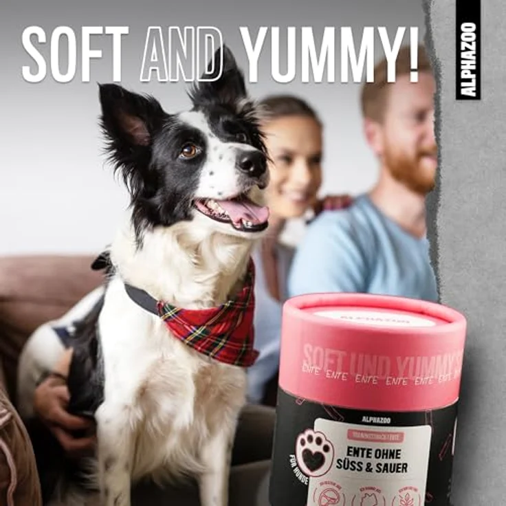 alphazoo Ente Ohne Süß & Sauer 65g, Getreidefreie und Zuckerfreie Softe Hundeleckerli mit hohem Fleischanteil, Natürliche Snacks für Training & Belohnung – Bild 2
