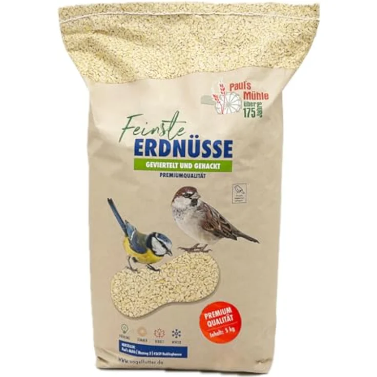 Paul´s Mühle Erdnüsse für Vögel, gehackte Erdnusskerne, Premiumqualität, 5 kg, Ernte 2025, ganzjährig geeignet – Bild 3