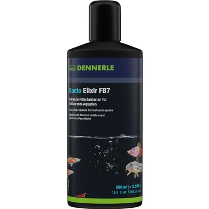 Dennerle Bacto Elixir FB7, 500 ml - Wasseraufbereiter mit lebenden Filterbakterien zur Schadstoff- und Mulmreduzierung