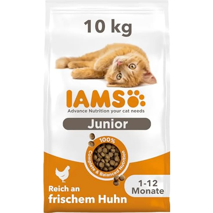 IAMS Advanced Nutrition Kitten, Trockenfutter mit Frischem Huhn, Sparpaket: 2 x 10 kg, ohne Weizen, reich an tierischen Proteinen und Omega-Fettsäuren – Bild 1