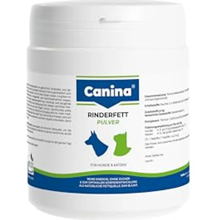 Canina Rinderfett Pulver 250g, natürliche Energiequelle für Hunde, geeignet für gesunde Gewichtszunahme und bessere Futteraufnahme – Bild 1