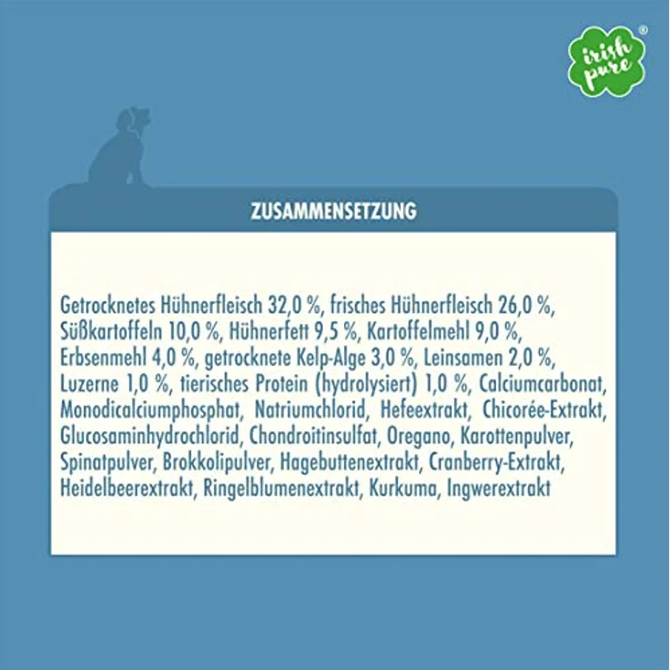 Irish Pure Welpenfutter Trockenfutter, 4kg Freiland-Huhn mit Kelp-Alge & Gemüse, hoher Fleischanteil, getreidefrei, sensitiv, für alle Rassen – Bild 3