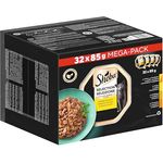 SHEBA Adult Katzenfutter nass, 32x85g Schalen, Geflügel Variation in Sauce, Vollnahrung für Katzen, 1 Großpackung