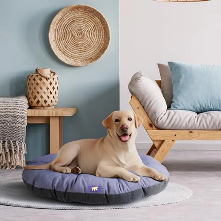 Ferplast Hundebett Relax, doppelseitiges Hundekissen aus Baumwolle, waschbar, weiche Polsterung, 100 x 63 cm, lila – Bild 2