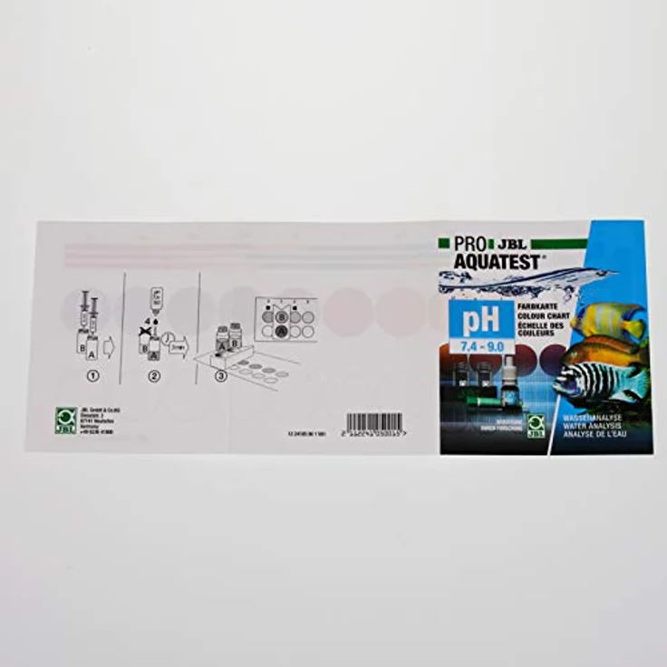 JBL Wassertest-Set ProAquaTest pH 7.4-9.0, Komplettset für Teiche und Süß-/Meerwasser-Aquarien, inkl. Reagens und Glasküvetten – Bild 5