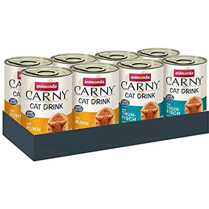 Animonda Carny Cat Drink, Nassfutter für Katzen Adult, Mixpaket 8x140 ml, fördert Flüssigkeitsaufnahme, ohne Zusatz von Zucker – Bild 1