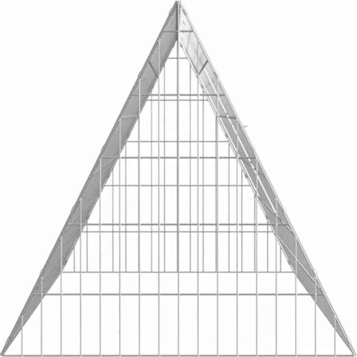 vidaXL Hasenkäfig Silber, 650 x 55 x 55 cm, verzinkter Stahl, wetterbeständig, einfach zu montieren für Garten und Terrasse – Bild 4