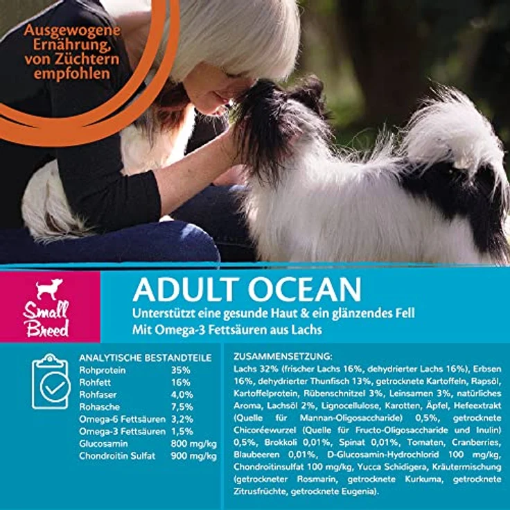 Wellness CORE Small Breed Ocean, Trockenfutter für kleine Hunde, Lachs & Thunfisch, 1,5 kg, getreidefrei, ohne Zuckerzusatz, hoher Fleischanteil – Bild 3
