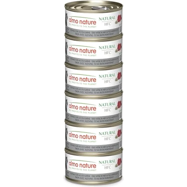 Almo Nature HFC Natural Nassfutter für ausgewachsene Katzen, Thunfisch & Jungsardellen, Human Grade, glutenfrei, 6 x 70g – Bild 1