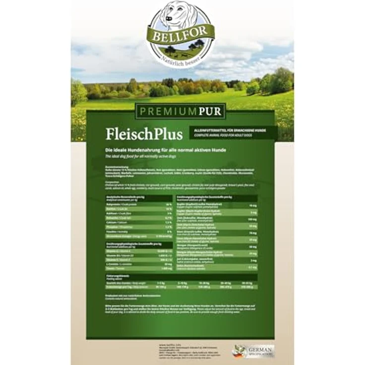 Bellfor Deutscher Schäferhund Futter Set 2,710 kg, getreidefreies Trockenfutter mit erhöhtem Fleischgehalt, inklusive getreidefreier Snacks und Messbecher – Bild 3