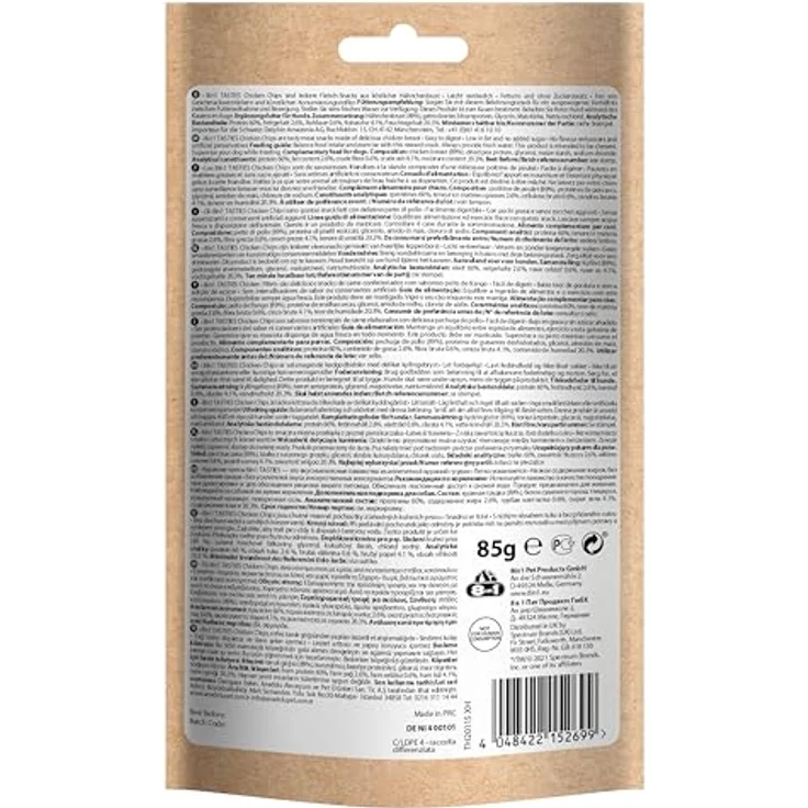 8in1 Tasties Hühnerchips, Hundesnack im Sparpaket, fettarm und glutenfrei, 6 x 85 g – Bild 2