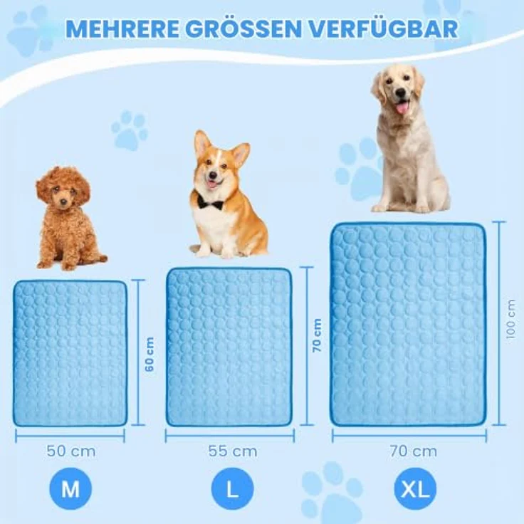Chumix Kühlmatte Hund 100x70cm, weicher Stoff, rutschfest und pflegeleicht, antibakteriell behandelter Ruheplatz für Haustiere – Bild 4