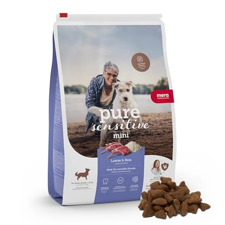 MERA Pure Sensitive Mini Lamm & Reis, Trockenfutter für kleine und sensible Hunde, glutenfrei, 4 kg