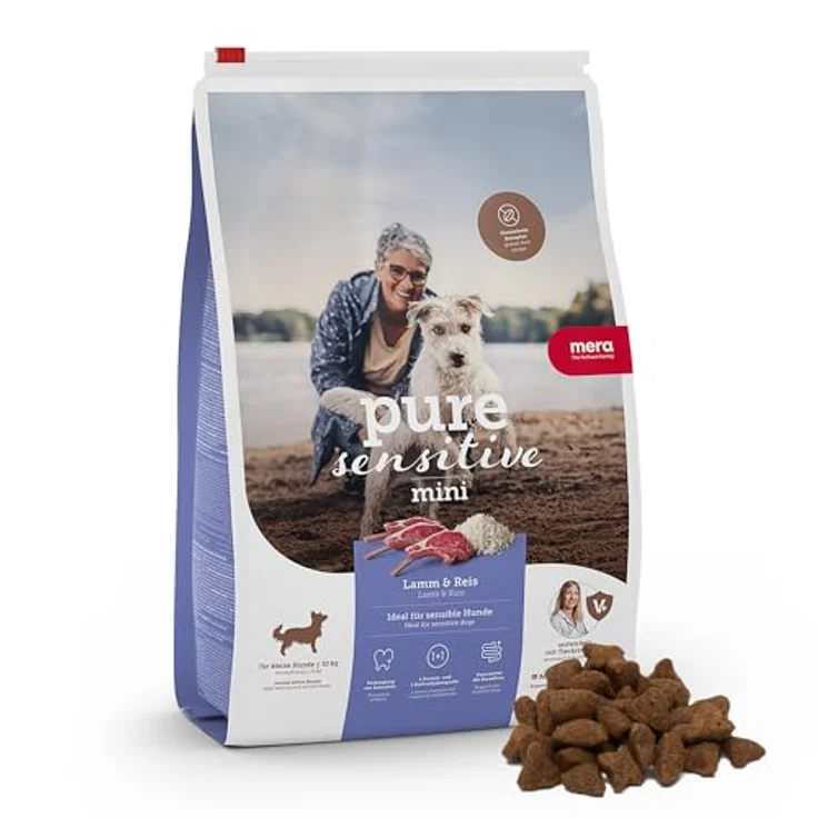 MERA Pure Sensitive Mini Lamm & Reis, Trockenfutter für kleine und sensible Hunde, glutenfrei, 4 kg – Bild 1