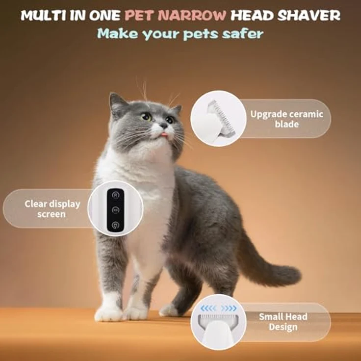 Beihre Pfotentrimmer für Hunde, Kabellose Hundeschermaschine mit LED-Licht, IPX5 wasserdicht, für Pfoten, Augen, Ohren und Körper (Weißbraun) – Bild 4