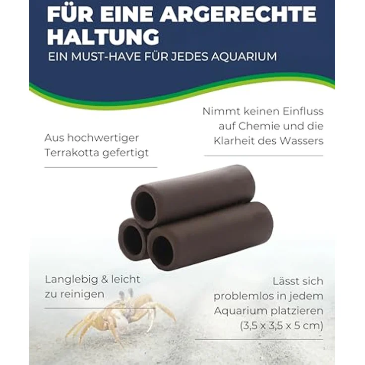 HOBBY Aquariendeko Prawn Pyramid 2-1, Rückzugsmöglichkeit aus gebranntem Ton für Krebse und Garnelen, dunkel – Bild 3