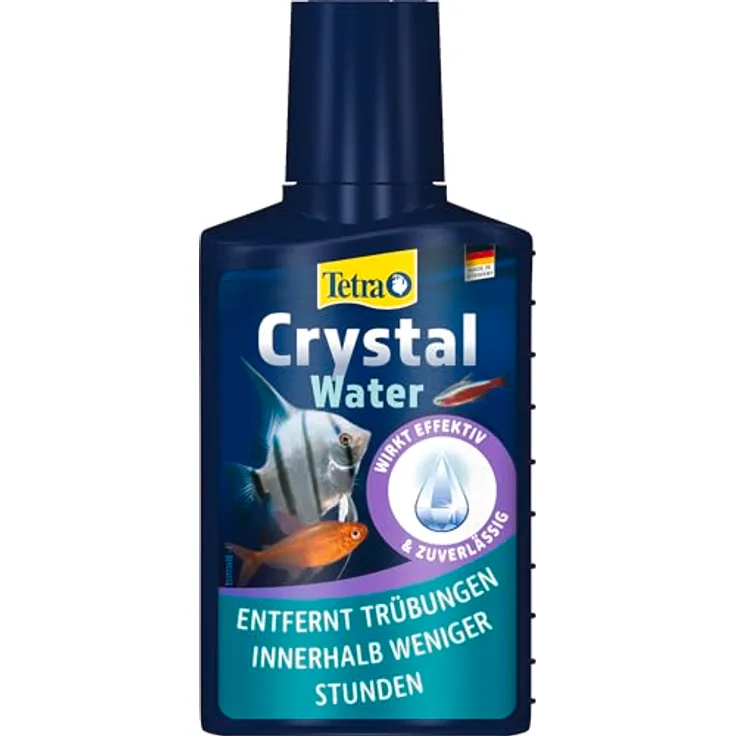 Tetra CrystalWater, Wasserklärer gegen Trübungen für kristallklares Aquarienwasser, 100 ml Flasche