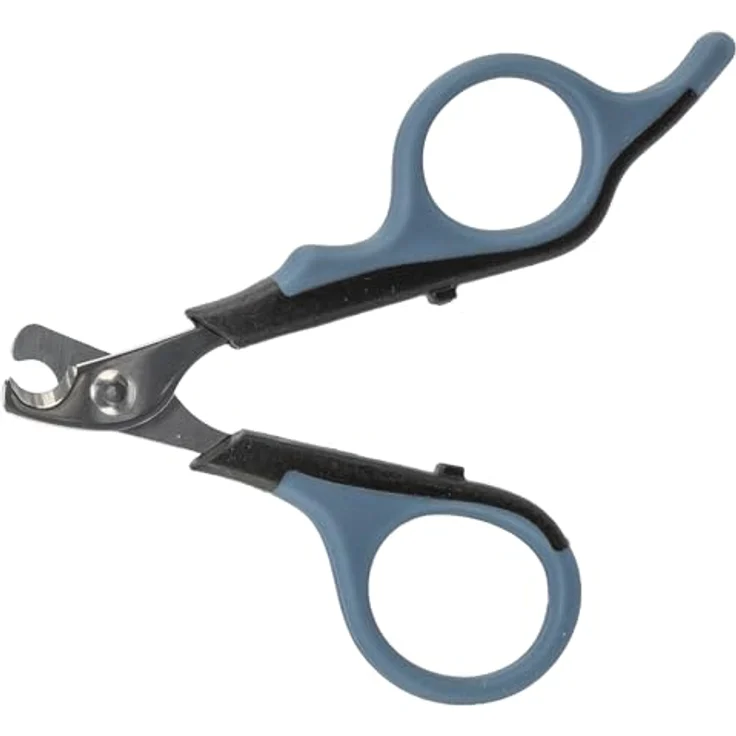 TRIXIE Krallenschere 8 cm für kleine Hunde, Katzen, Kleintiere und Vögel, Edelstahl mit gummiertem Griff, schwarz/blau - 2373 – Bild 5
