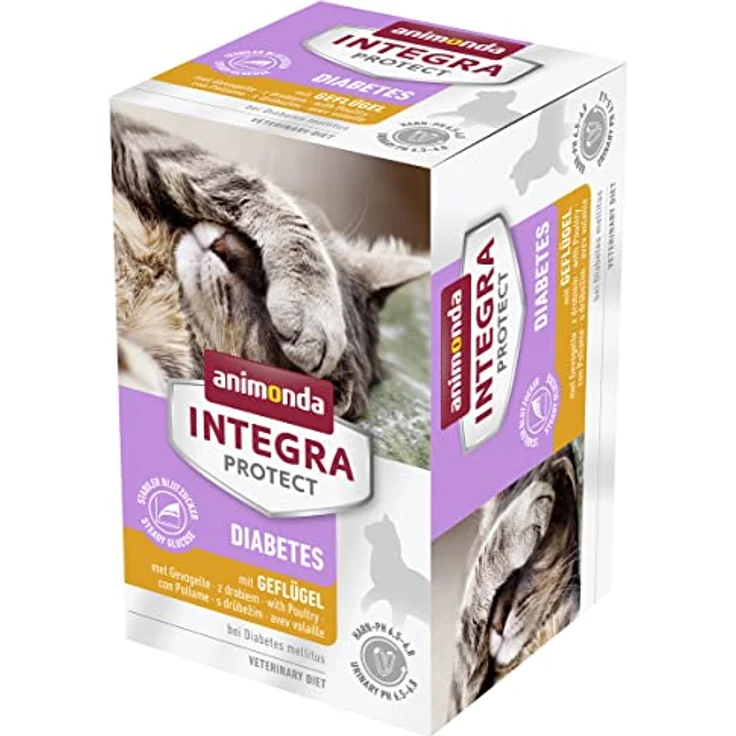 Animonda INTEGRA PROTECT Katzenfutter nass Diabetes Geflügel, Diätalleinfutter für zuckerkranke Katzen, 6 x 100g, ohne Zuckerzusatz, hoher Proteingehalt – Bild 1