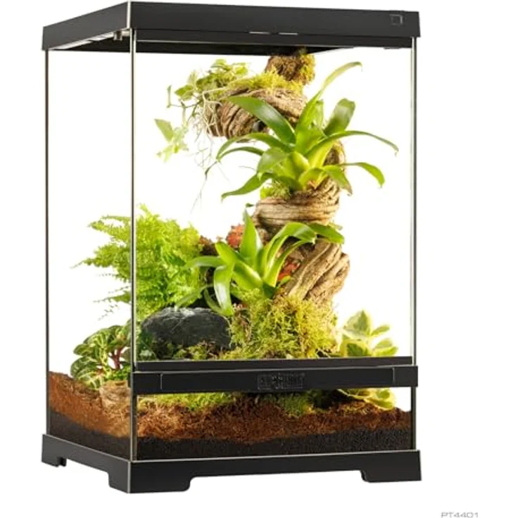 Exo Terra Pro Glasterrarium, Terrarium für Reptilien, 30 x 30 x 45 cm mit verschließbarer Fronttür und Edelstahl-Netzgitterabdeckung – Bild 1