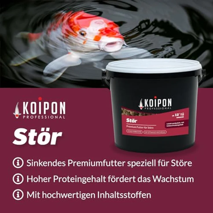 KOIPON Premium Störfutter 6 kg, sinkend, 6 mm Pelletgröße, für optimales Wachstum im Gartenteich – Bild 3