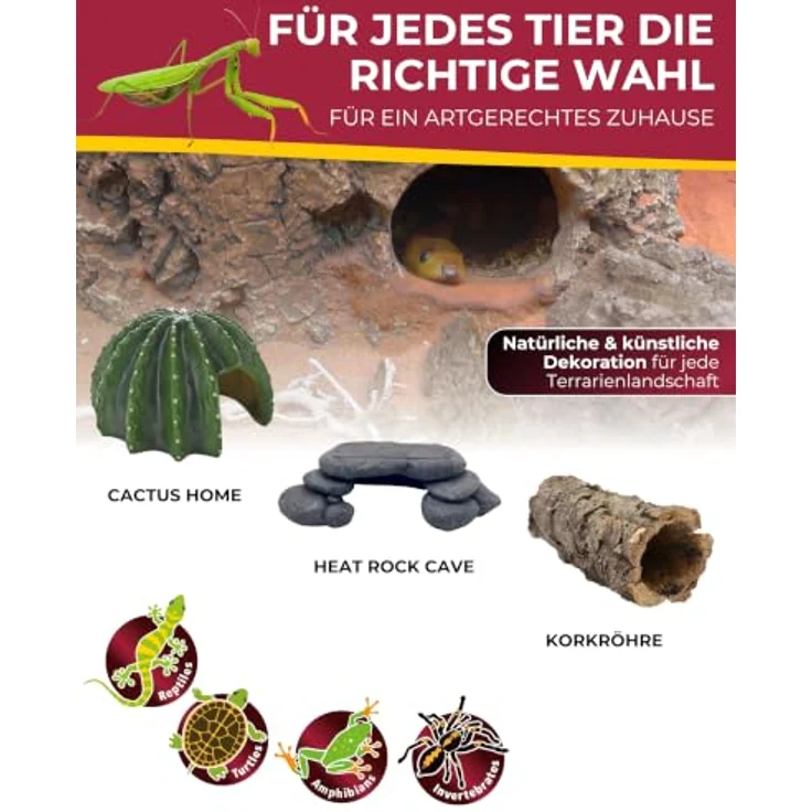 Hobby Rocky Corner Shelter, Aquarien-Dekoration mit realistischer Felsstruktur und platzsparendem Design für Terrarien und Aquarien – Bild 5