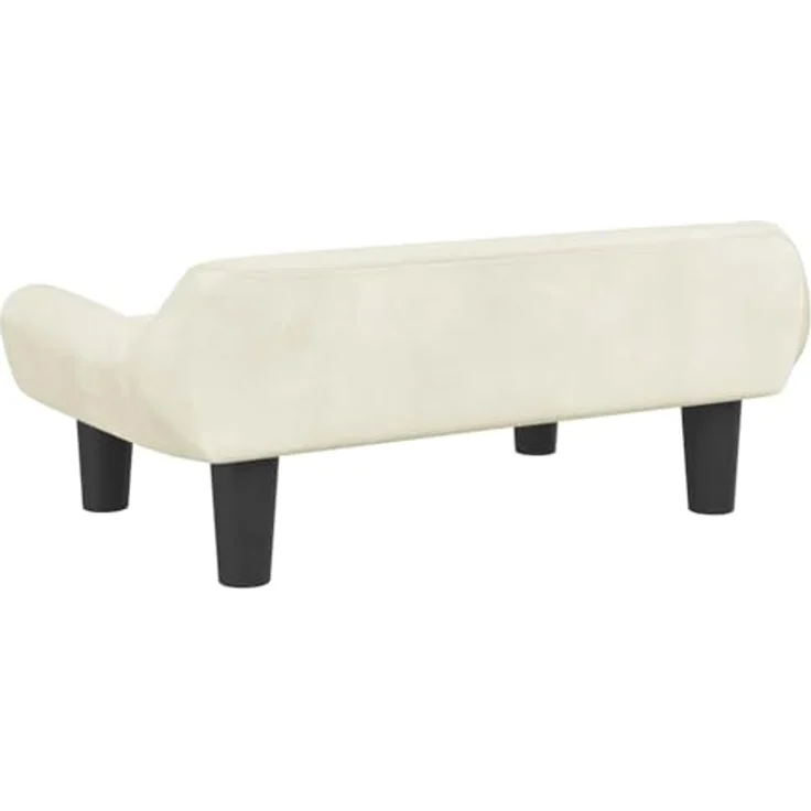 vidaXL Hundekorb Körbchen Hundebett Creme 70x40x24 cm Samt Hundesofa – Bild 6