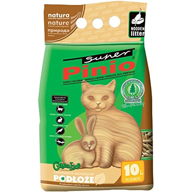 Stones Garden Katzenstreu Super Pinio 10 Liter, leichtes Holzpellet mit effizienter Klumpenbildung