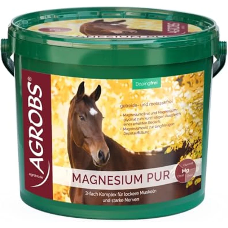 Agrobs Magnesium Pur, 3 kg Pferdefutter für lockere Muskeln & starke Nerven, getreide- & melassefrei – Bild 1