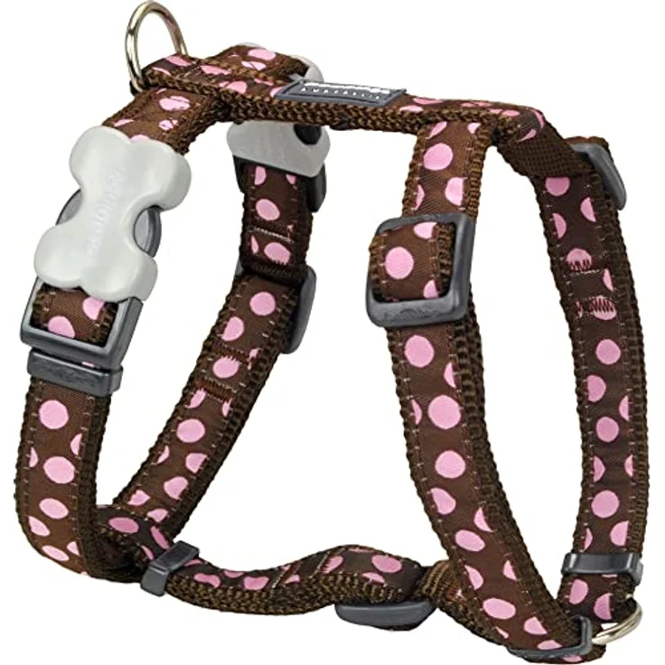 Red Dingo Hunde-Geschirr Style Sports, Rosa Punkte, Halsumfang 37-61 cm, 20 mm dick – Bild 2