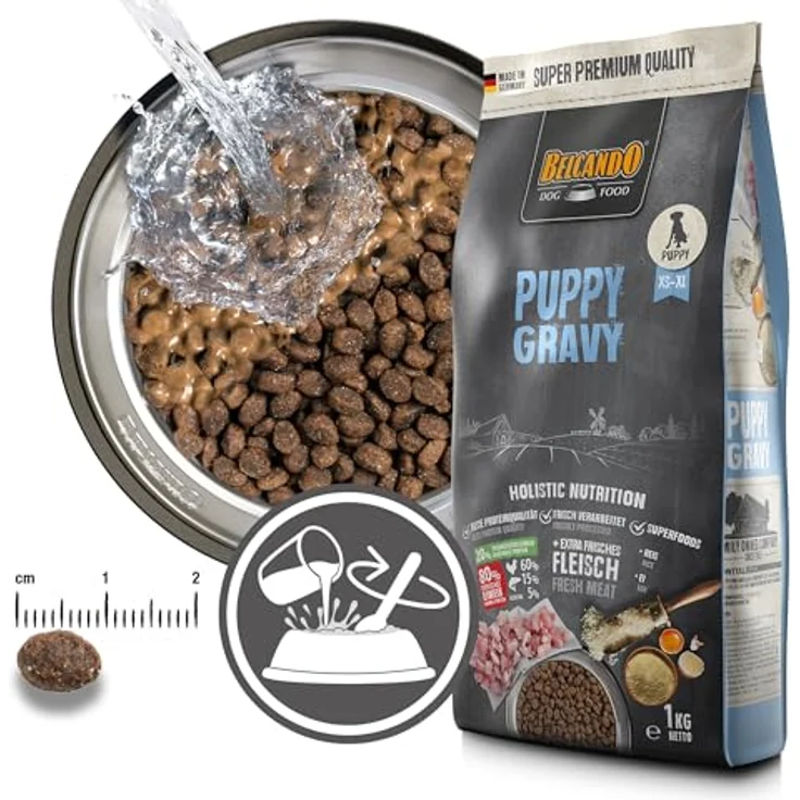 BELCANDO Puppy Gravy, Trockenfutter für Welpen bis 4 Monate, 30 % frisches Geflügel, 4 kg – Bild 3