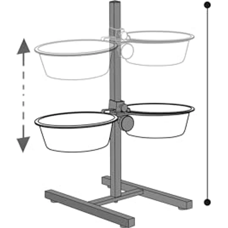 Karlie Napf-Set Karlie Otis Plus - Doppelnapfständer, Fassungsvermögen: 1,6 l, Höhenverstellbar bis 60 cm – Bild 3