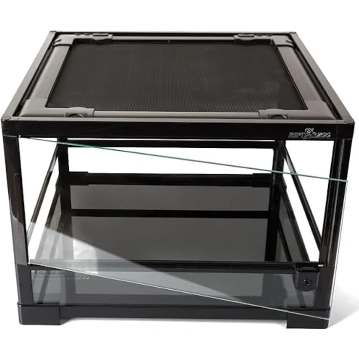 ReptiZoo Glas-Terrarium 45x45x32 cm, zerlegbar mit Schwenktüre und integrierten Schloss, Frontventilation – Bild 2