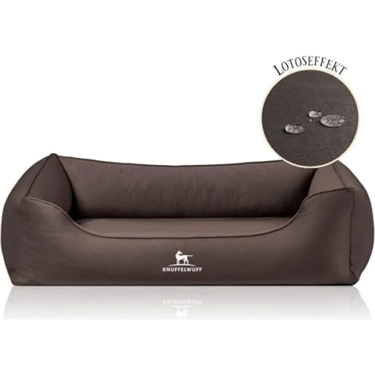 Knuffelwuff orthopädisches Hundebett Oliver, XXXL - Dunkelbraun | Memory Foam, wasserabweisend, Easy Clean Wildlederoptik, gelenkschonend für kleine bis große Hunde – Bild 2