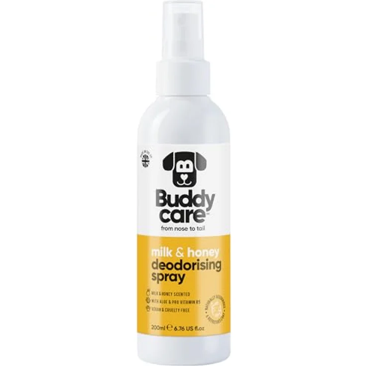 Buddycare Hunde-Deospray Milch & Honig, deodorierendes Spray mit Aloe Vera und Pro-Vitamin B5, 200 ml – Bild 1