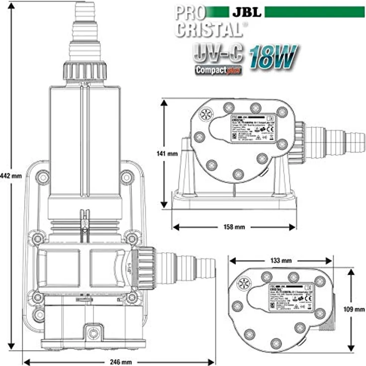 JBL UVC Wasserklärer 1500 l, Aussenfilter für Süsswasser, kompakt für Schläuche 12-19 mm – Bild 4