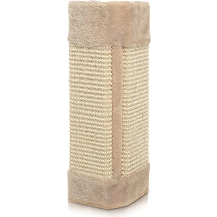 Haushalt International Kratzbrett Katzenkratzbrett Natursisal mit Plüsch, beige, 50 x 23 x 2/3 cm – Bild 1